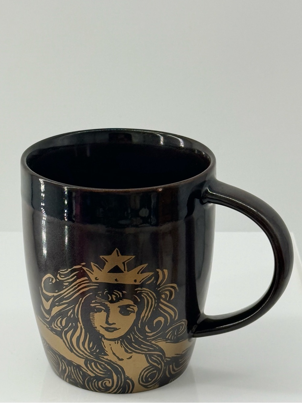 Starbucks Black and Gold Ceramic Logo Accent Mug